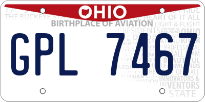 OH license plate GPL7467