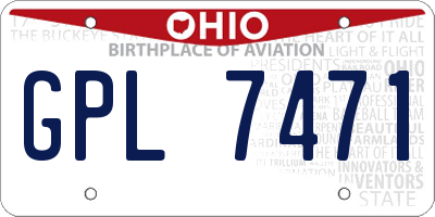 OH license plate GPL7471