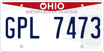 OH license plate GPL7473