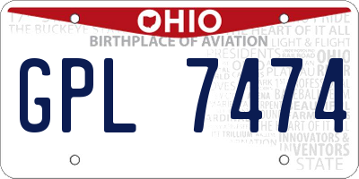 OH license plate GPL7474