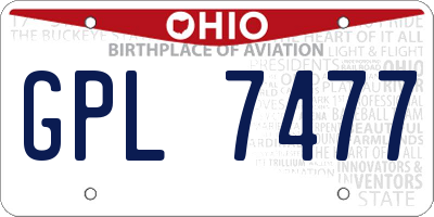 OH license plate GPL7477