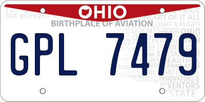 OH license plate GPL7479