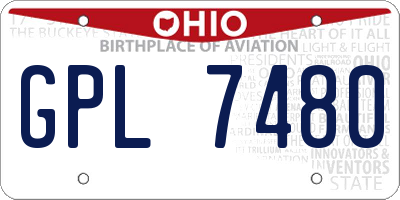 OH license plate GPL7480