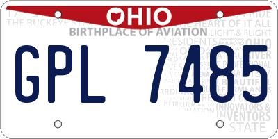 OH license plate GPL7485