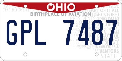 OH license plate GPL7487