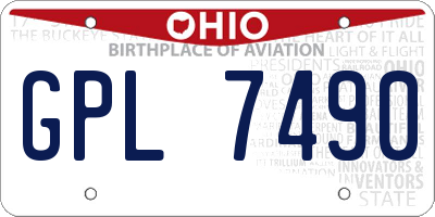 OH license plate GPL7490