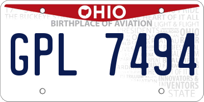 OH license plate GPL7494