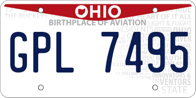 OH license plate GPL7495