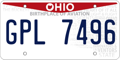 OH license plate GPL7496