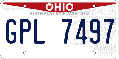 OH license plate GPL7497