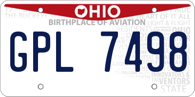 OH license plate GPL7498