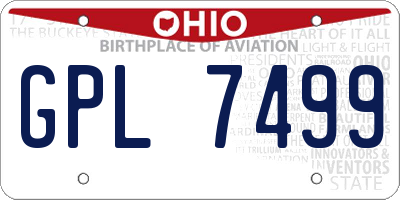 OH license plate GPL7499