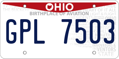 OH license plate GPL7503