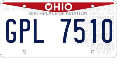 OH license plate GPL7510