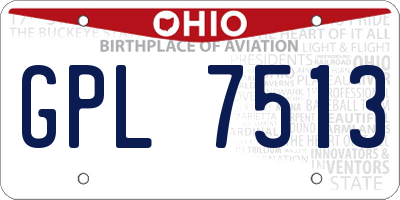 OH license plate GPL7513