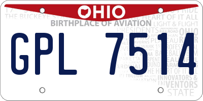 OH license plate GPL7514