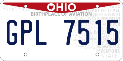 OH license plate GPL7515