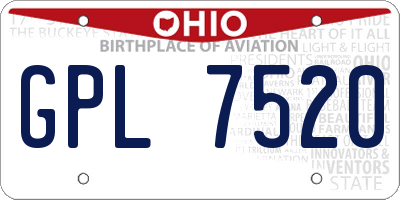 OH license plate GPL7520