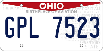 OH license plate GPL7523