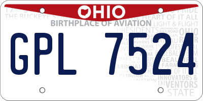 OH license plate GPL7524