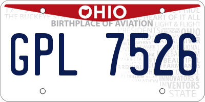 OH license plate GPL7526