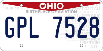 OH license plate GPL7528