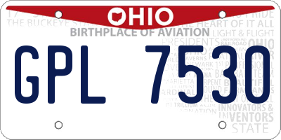 OH license plate GPL7530
