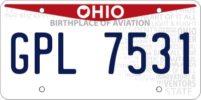 OH license plate GPL7531