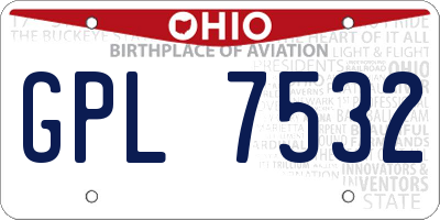 OH license plate GPL7532