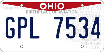 OH license plate GPL7534