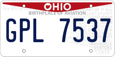 OH license plate GPL7537