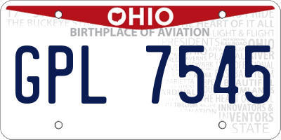 OH license plate GPL7545