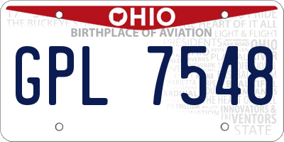 OH license plate GPL7548