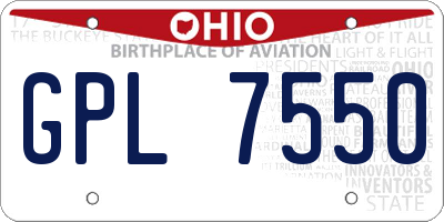 OH license plate GPL7550