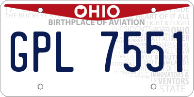 OH license plate GPL7551