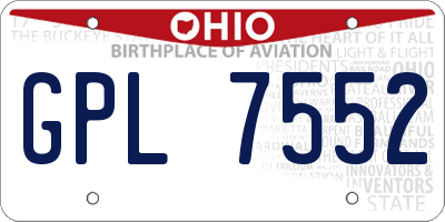 OH license plate GPL7552