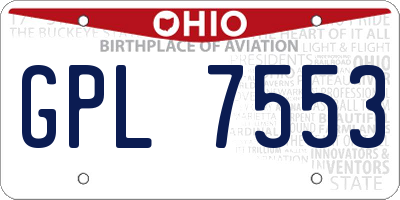 OH license plate GPL7553