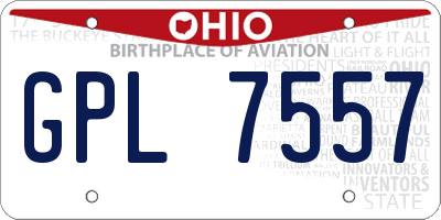OH license plate GPL7557