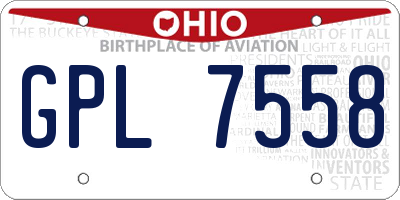 OH license plate GPL7558