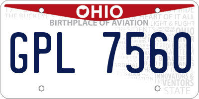 OH license plate GPL7560