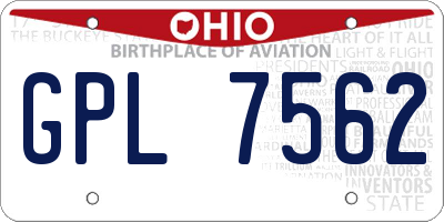 OH license plate GPL7562