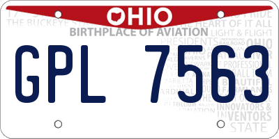 OH license plate GPL7563