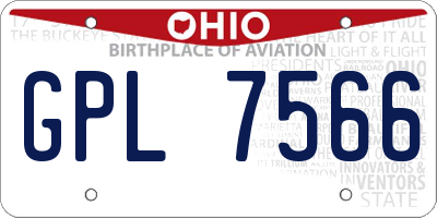 OH license plate GPL7566