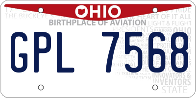 OH license plate GPL7568