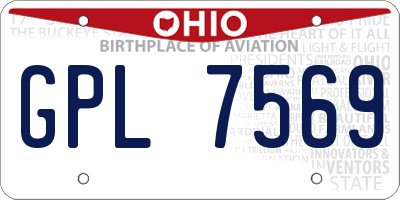 OH license plate GPL7569