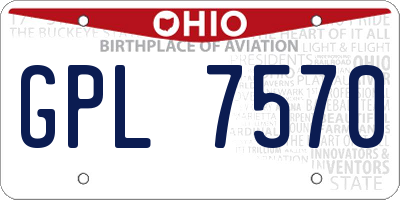 OH license plate GPL7570