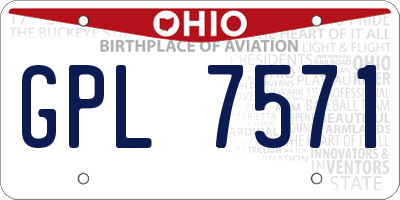 OH license plate GPL7571
