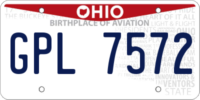 OH license plate GPL7572