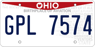 OH license plate GPL7574