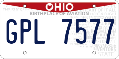 OH license plate GPL7577